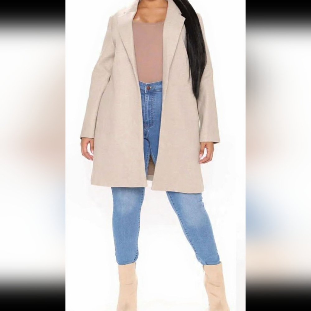 Plus Size Women's Wool  Coat